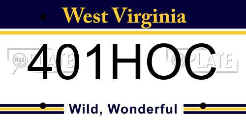 401HOC West Virginia License Plate