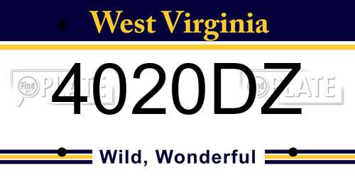 4020DZ West Virginia License Plate