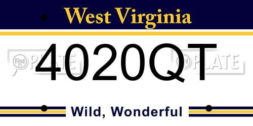 4020QT West Virginia License Plate