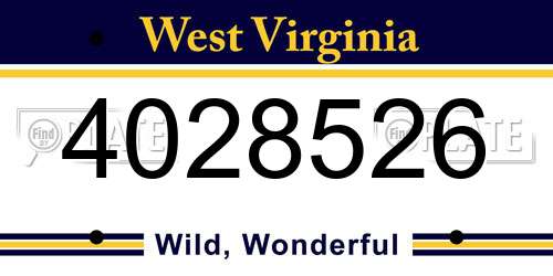 4028526 West Virginia License Plate