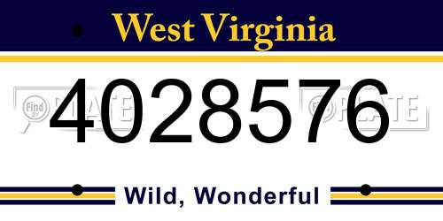 4028576 West Virginia License Plate