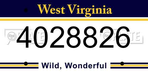4028826 West Virginia License Plate