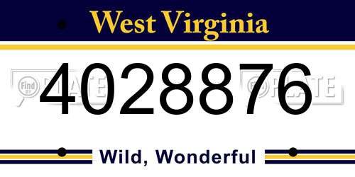 4028876 West Virginia License Plate
