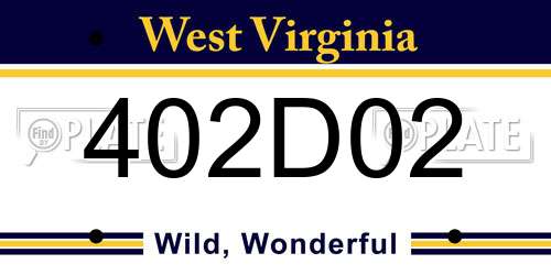 402D02 West Virginia License Plate