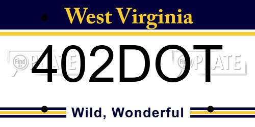 402DOT West Virginia License Plate