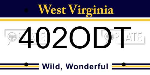 402ODT West Virginia License Plate