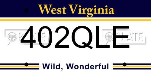 402QLE West Virginia License Plate