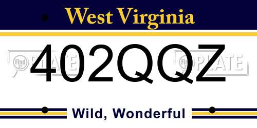 402QQZ West Virginia License Plate
