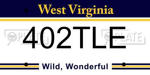 402TLE West Virginia License Plate
