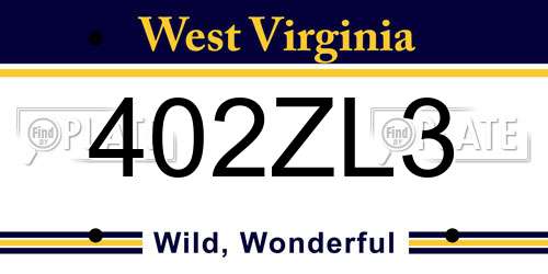 402ZL3 West Virginia License Plate