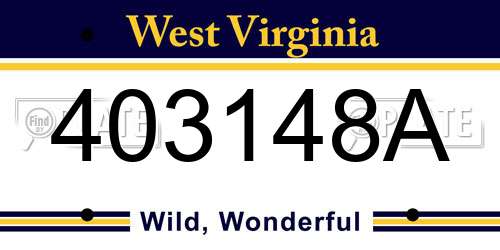 403148A West Virginia License Plate