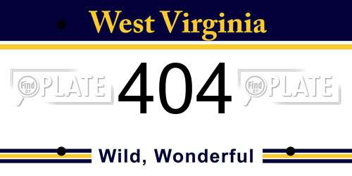 404 West Virginia License Plate