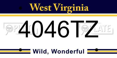 4046TZ West Virginia License Plate