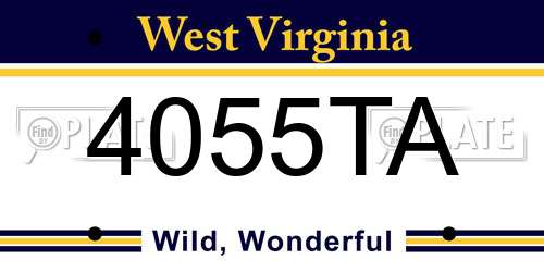 4055TA West Virginia License Plate
