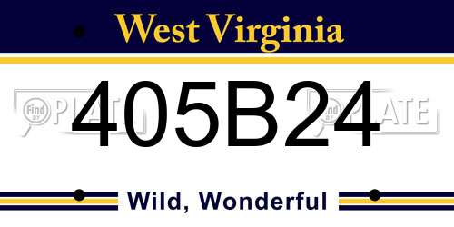 405B24 West Virginia License Plate