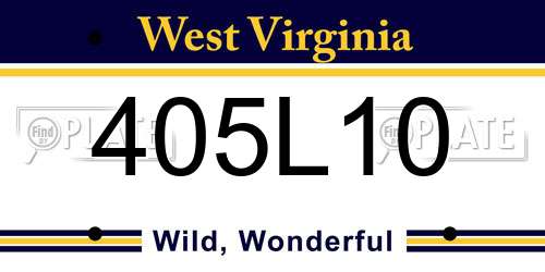 405L10 West Virginia License Plate