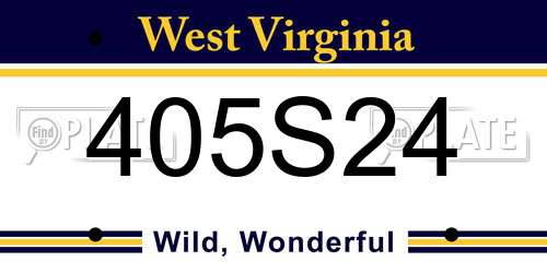 405S24 West Virginia License Plate