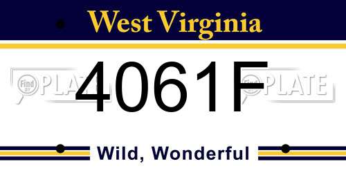 4061F West Virginia License Plate