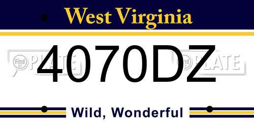 4070DZ West Virginia License Plate