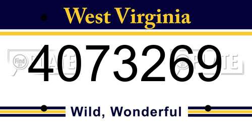 4073269 West Virginia License Plate