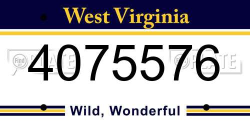 4075576 West Virginia License Plate