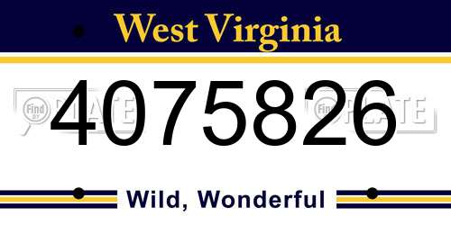 4075826 West Virginia License Plate
