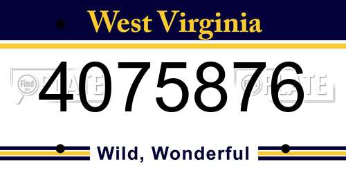 4075876 West Virginia License Plate