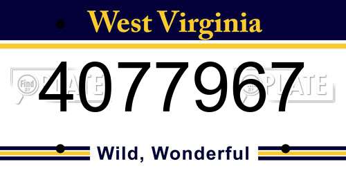 4077967 West Virginia License Plate