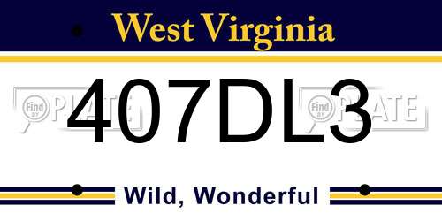 407DL3 West Virginia License Plate
