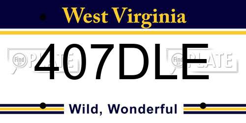 407DLE West Virginia License Plate