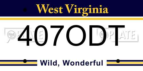 407ODT West Virginia License Plate