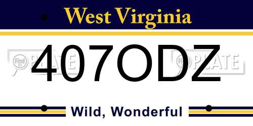 407ODZ West Virginia License Plate