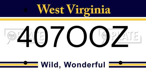 407OOZ West Virginia License Plate