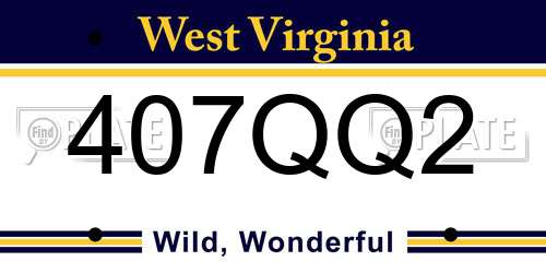 407QQ2 West Virginia License Plate