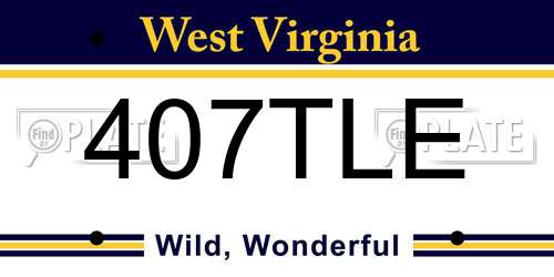 407TLE West Virginia License Plate