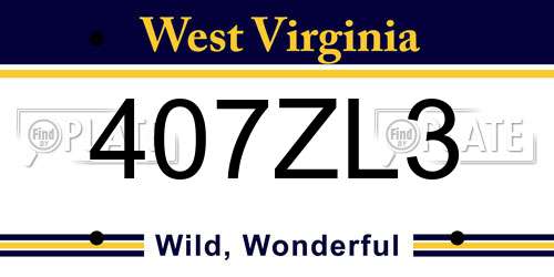 407ZL3 West Virginia License Plate