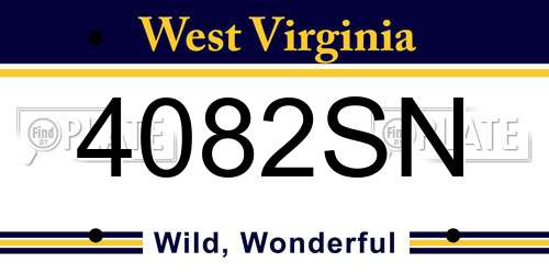4082SN West Virginia License Plate
