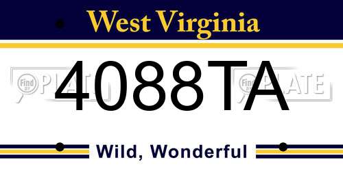 4088TA West Virginia License Plate