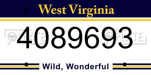 4089693 West Virginia License Plate