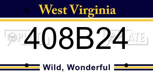 408B24 West Virginia License Plate