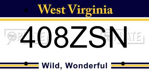 408ZSN West Virginia License Plate