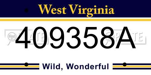 409358A West Virginia License Plate