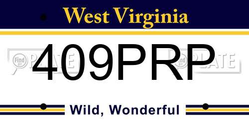 409PRP West Virginia License Plate