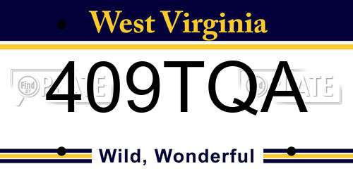 409TQA West Virginia License Plate