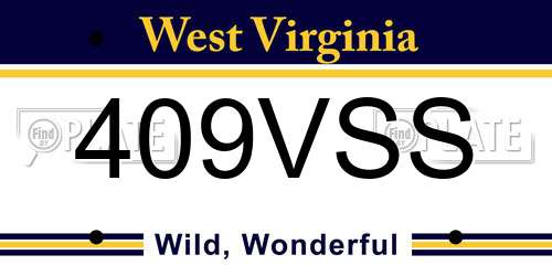 409VSS West Virginia License Plate