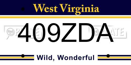 409ZDA West Virginia License Plate