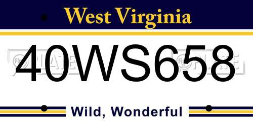 40WS658 West Virginia License Plate