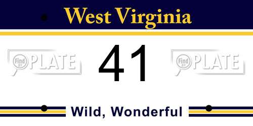 41 West Virginia License Plate