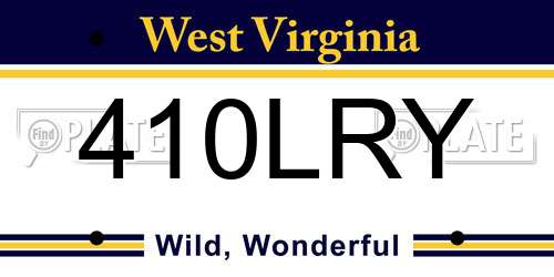 410LRY West Virginia License Plate