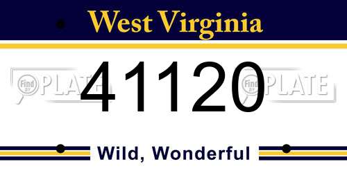 41120 West Virginia License Plate